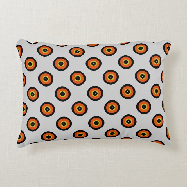 Orange and Black Unique Pattern Decorative Cushion (Front)