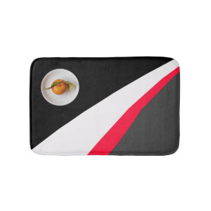 Orange and Black White Red Grey Background Bath Mat