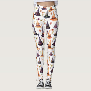 Orange and Black Witches Hats and Floral Pattern Leggings