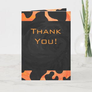 Orange and Black Zebra Monogram Card
