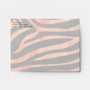 Orange and Black Zebra Monogram Envelope