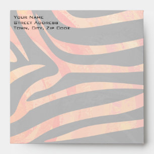 Orange and Black Zebra Monogram Envelope