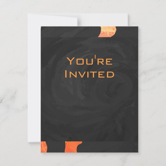 Orange and Black Zebra Monogram Invitation (Front)