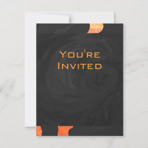 Orange and Black Zebra Monogram Invitation