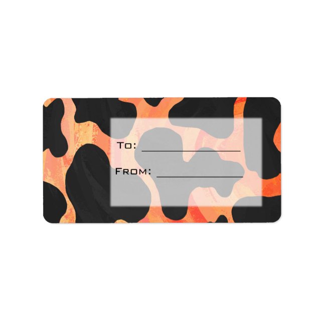 Orange and Black Zebra Monogram Label (Front)