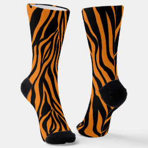 Orange and Black Zebra Stripe Socks