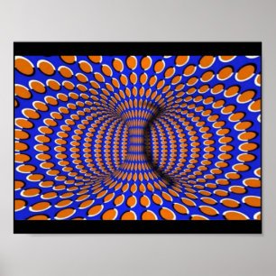 Orange and Blue 3D Optical Illusion Poster