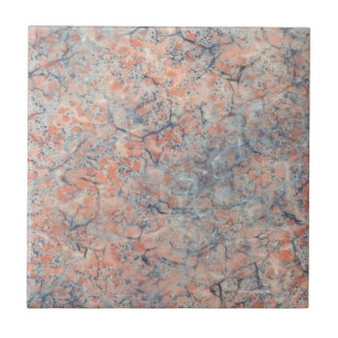 Orange and Blue Abstract  Ceramic Tile