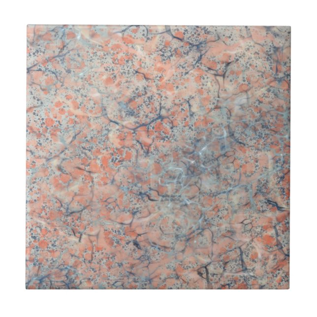 Orange and Blue Abstract  Ceramic Tile (Front)