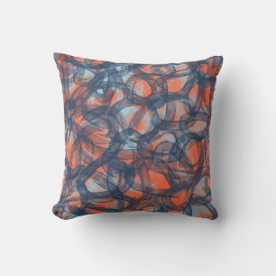 Orange and Blue Abstract Cushion