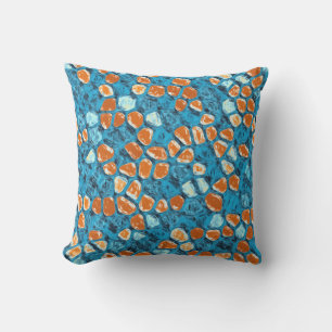Orange and Blue Abstract Pattern Cushion
