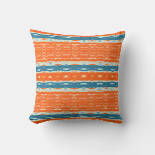 Orange and Blue Abstract Pattern Cushion