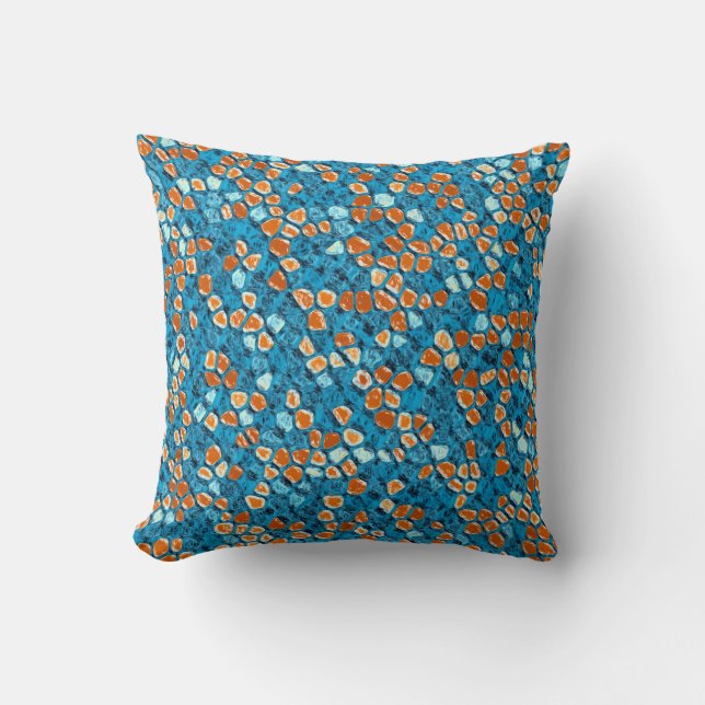 Orange and Blue Abstract Pattern Cushion (Front)