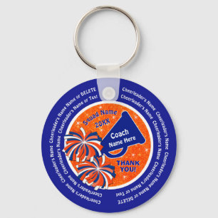 Orange and Blue Cheap Cheer Coach Keychains