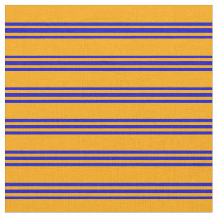 Orange and Blue Coloured Stripes/Lines Pattern Fabric