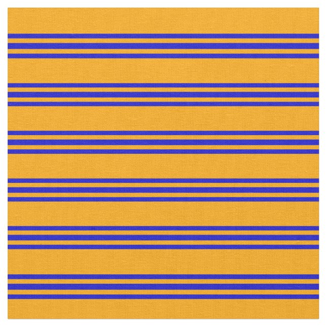 Orange and Blue Coloured Stripes/Lines Pattern Fabric (Close Up)
