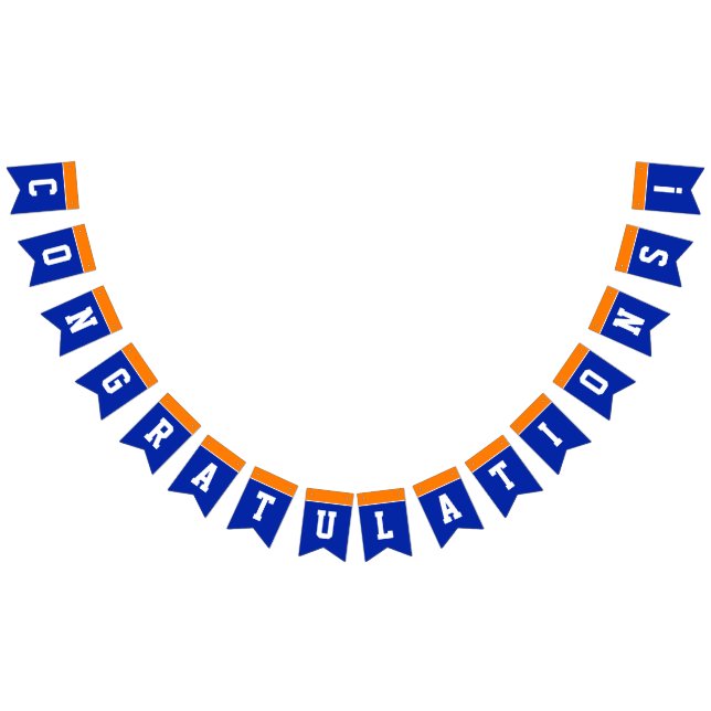 Orange and Blue Congratulations Graduation Bunting (All)