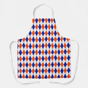 Orange and Blue Diamond Argyle Apron