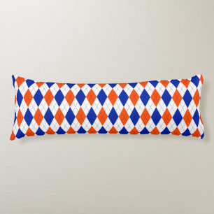 Orange and Blue Diamond Argyle Body Cushion