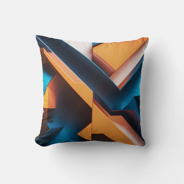 Orange and Blue Elegance Cushion (Front)