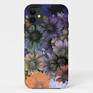Orange and blue floral iPhone 11 case