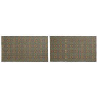 Orange and blue flowers pillowcase