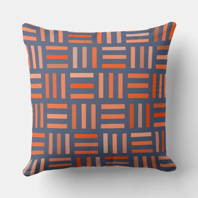 Orange and blue Geometric Cushion (Back)