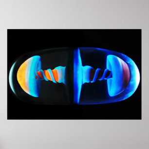 Orange and Blue Glass Shroom Capsule Poster