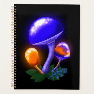 Orange and Blue Glowing Mushroom Planner