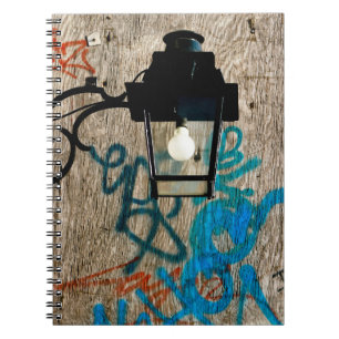 Orange and Blue Graffiti Spiral Photo Notebook