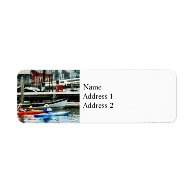 Orange and Blue Kayaks Return Address Label (Front)