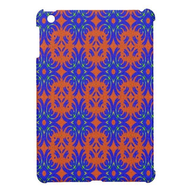 Orange and blue pattern iPad mini case (Back)