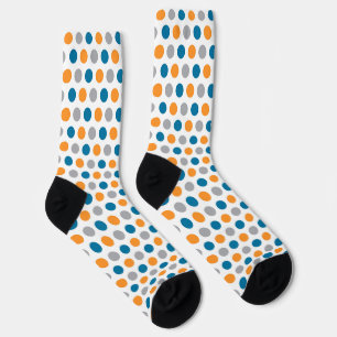 Orange and Blue Pattern Socks