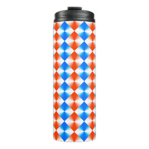 Orange and Blue Pattern Thermal Tumbler