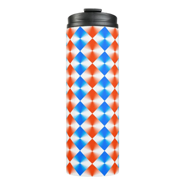 Orange and Blue Pattern Thermal Tumbler (Front)