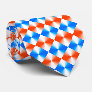 Orange and Blue Pattern Tie