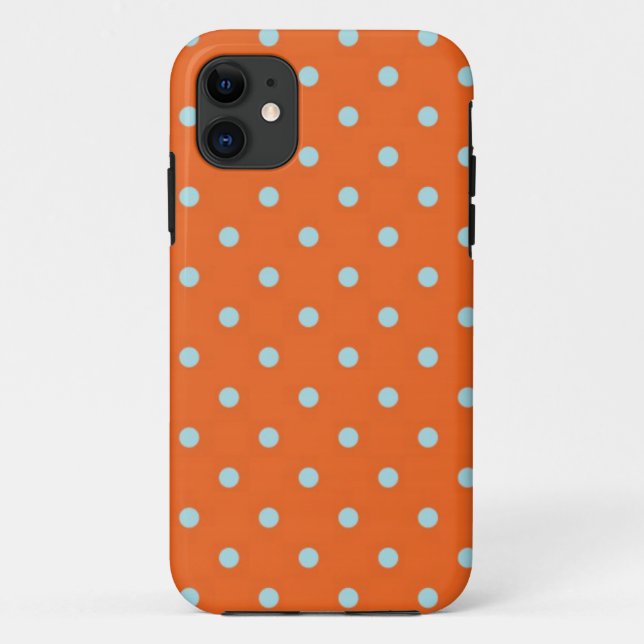 Orange And Blue Polka Dots Case-Mate iPhone Case (Back)