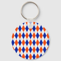 Orange and Blue Preppy Diamond Argyle Pattern
