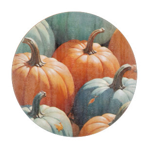 Orange and Blue Pumpkins Cutting Board