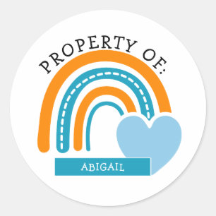 Orange and Blue Rainbow Welcome Back to School Classic Round Sticker
