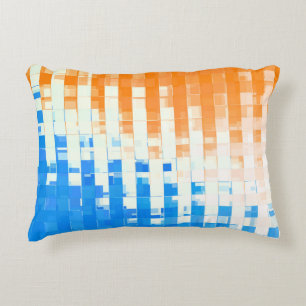 Orange and Blue Rustic Decorative Cushion