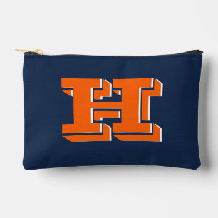 Orange and Blue School Pride Color Style Monogram Accessory Pouch