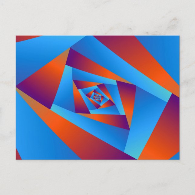Orange and Blue Spiral Post Card (Front)