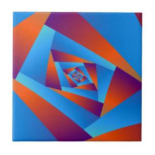 Orange and Blue Spiral tile