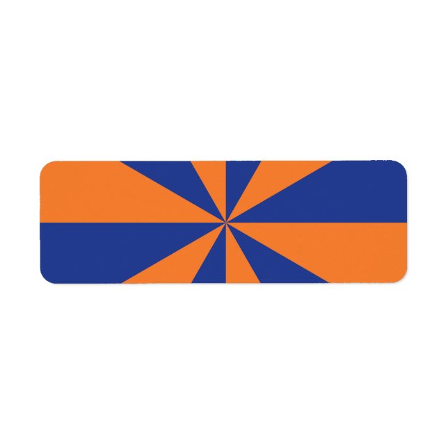 Orange and Blue Starburst Return Address Label (Front)