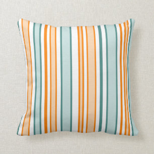 Orange and Blue Stripes Cushion