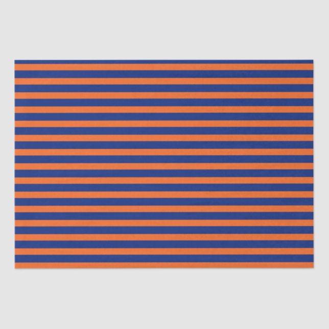 Orange and Blue Stripes Tissue Paper (Front)