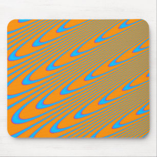 Orange and Blue Swirl Mousepad