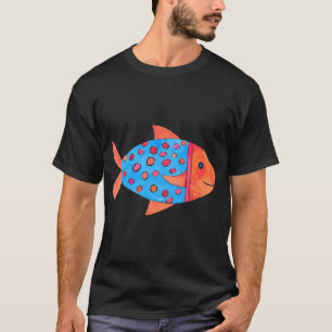 Orange and Blue Watercolor Spotted Fish T-Shirt