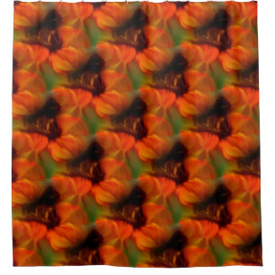 Orange And Brown Abstract Art Pattern  Shower Curtain